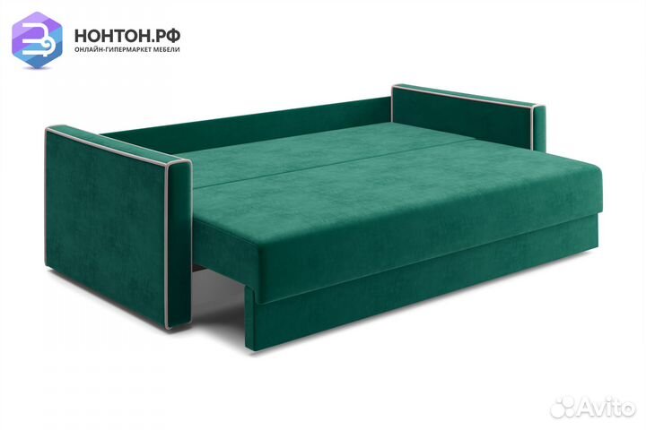 Диван еврокнижка Леон 3-х местный изумрудный