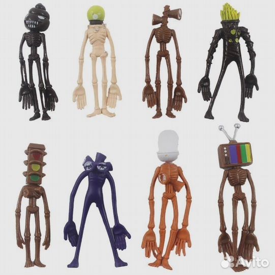 Игрушка Сиреноголовый, набор из 8-ми фигурок Сирен