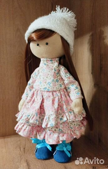 Текстильная кукла ручной работы 30 см