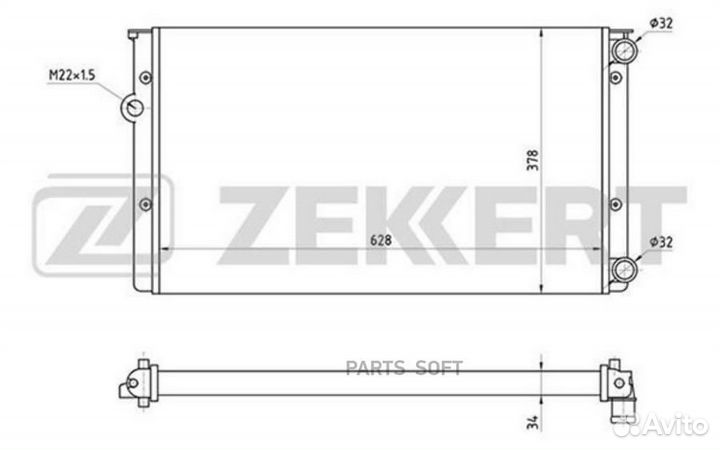 Радиатор охлаждения Фольксваген Golf III 91