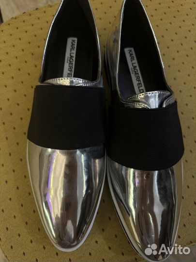 Серебряные ботинки karl lagerfield