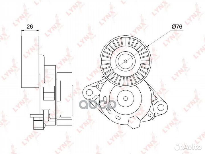 Натяжитель поликлинового ремня PT3320 lynxauto