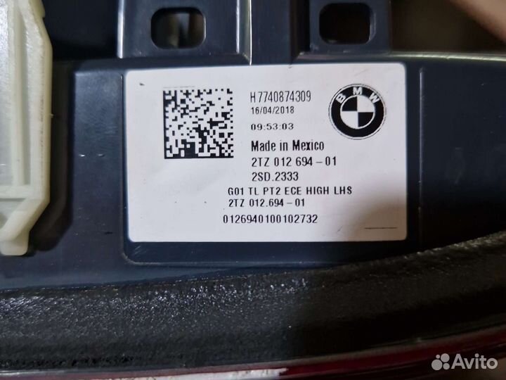 Фонарь крышки багажника левая бмв Х3 G01 2017+