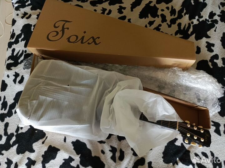 Новая акустическая гитара Foix(черный глянец)