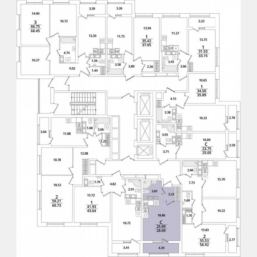 Квартира-студия, 27,7 м², 9/22 эт.