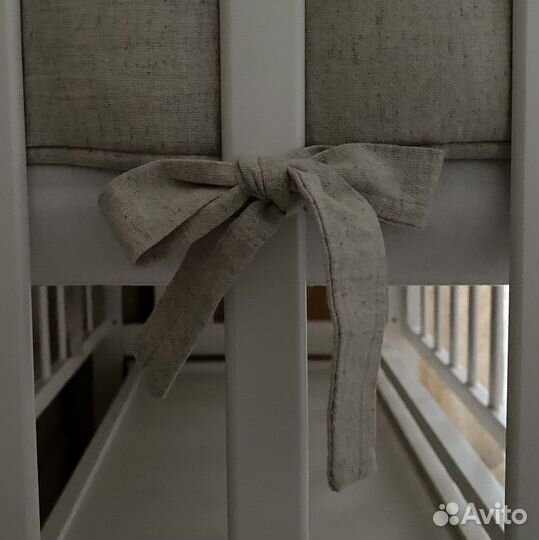 Бортики в детскую кроватку эко хлопок лен