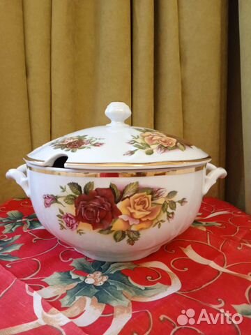 Тарелки суповые и супница carlsbad Богемия винтаж