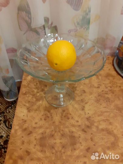 Ваза для фруктов,винтаж, стекло