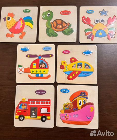 Деревянные пазлы новые
