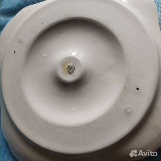 Поднос блюдо Гжель, лфз петушки