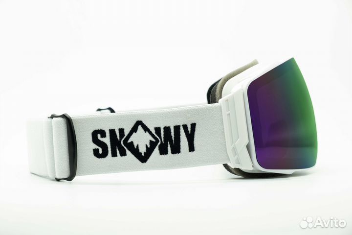Маска snowy sonar white grey fr purple S3+pink S1