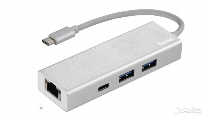 Новый Хаб (разветвитель) hama Aluminium, белый