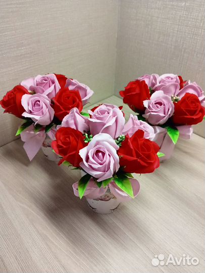 Букет из мыльных роз, мыло ручной работы