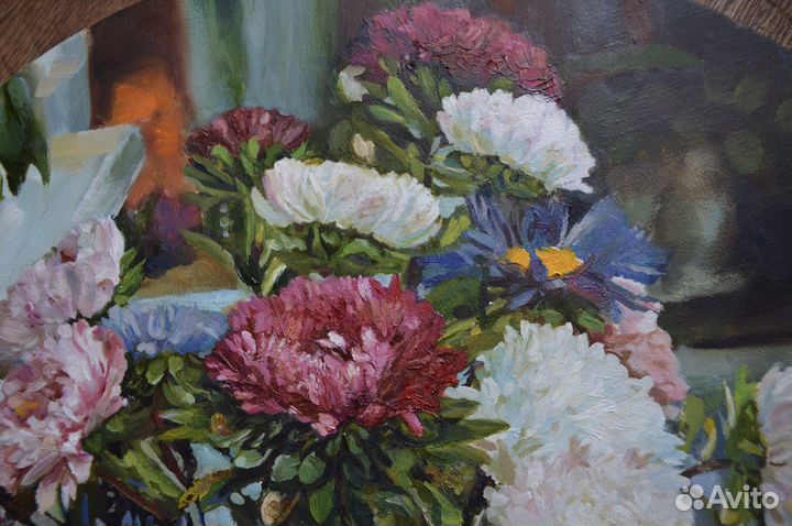 Картина «Астры» маслом на холсте цветы Художник