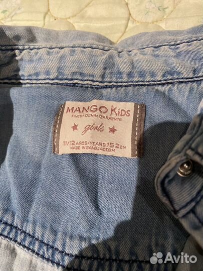 Джинсовая рубашка 11-12 лет