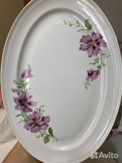 Блюдо овальное для рыбы, селедочница гдр