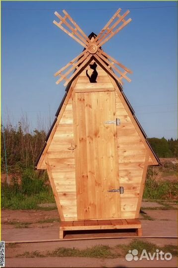 Дачный туалет деревянный KEY671