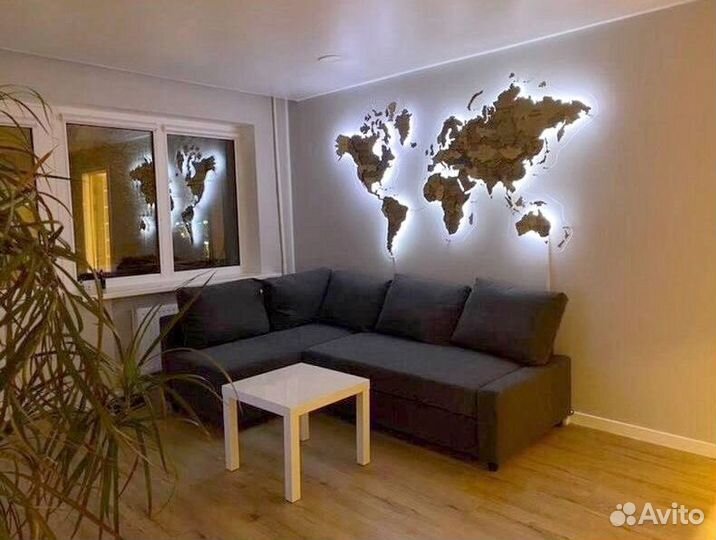 Карта России деревянная для подарка