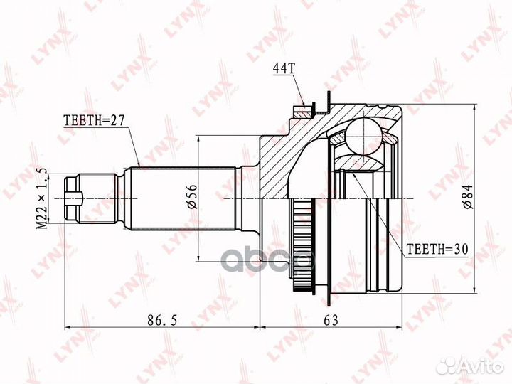 ШРУС subaru impreza 95- наружн