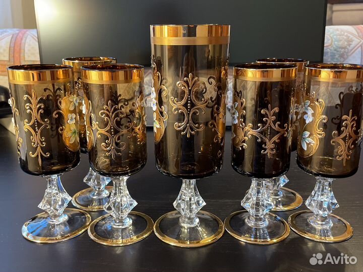 Набор фужеров богемского стекла