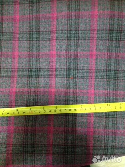 Костюмная ткань в клеточку с однотон компаньоном