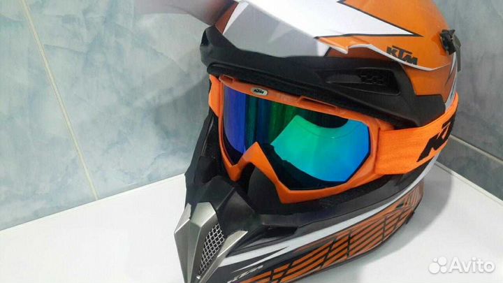 Мото кроссовый шлем ктм KTM кросс с очками Новый