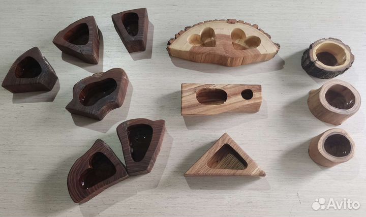 Подсвечник из спила дерева