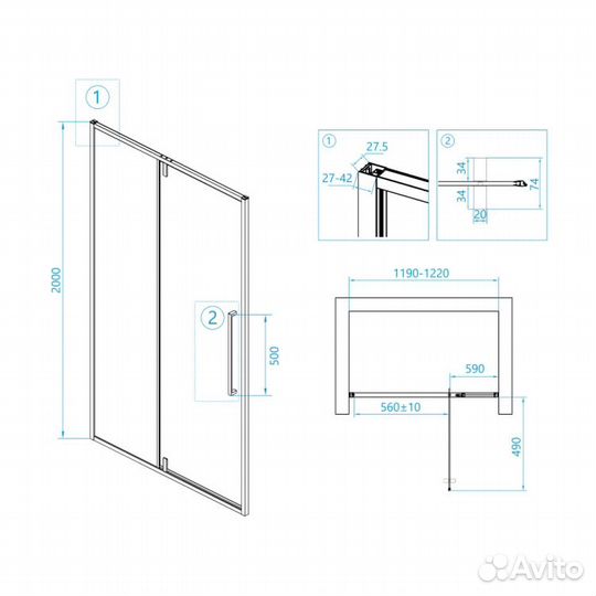 Душевая дверь RGW Stilvoll SV-03 B 120 см