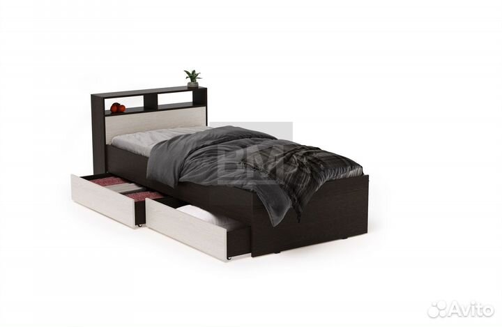 Кровать с выдвижными ящиками 90 на 200