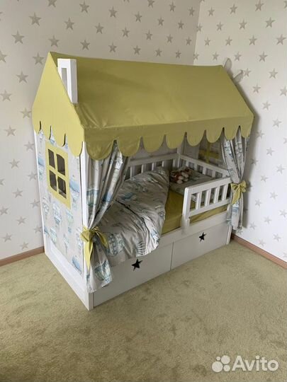 Кроватка домик. Крыша на кроватку. Постельное бель