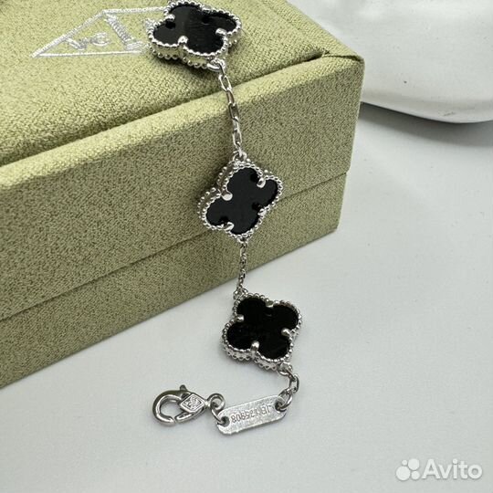 Van cleef браслет + кольцо ч/с