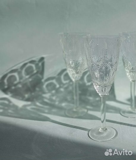 Бокалы Винные лзхс СССР 2 набора хрустальные