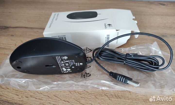 Мышь проводная оптическая Logitech B100 новая