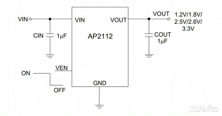 Микросхема AP2112K SOT23-5