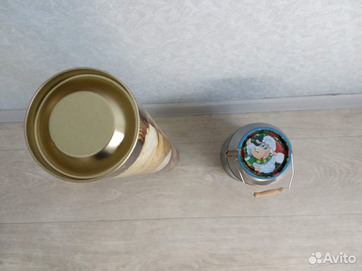 Картонный тубус с крышкой + Бидон 