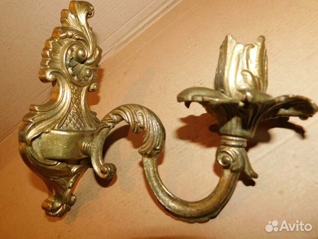 Антикварный, настенный подсвечник на 1 свечу
