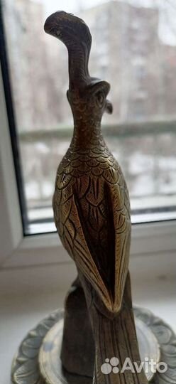 Бронзовая птица гравюра 1900год Франция