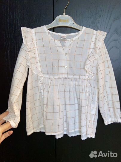 Белая блузка для девочки 104