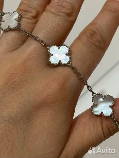 Браслет van cleef (перламутр) серебро