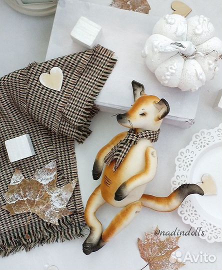 Лис, лисёнок, игрушка, тедди, ручная работа