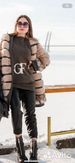 Шуба из меха норки и рыси