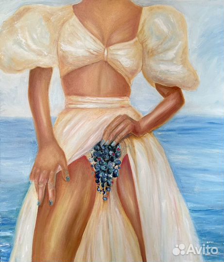 Картина маслом на холсте большая 18+ эротика грудь