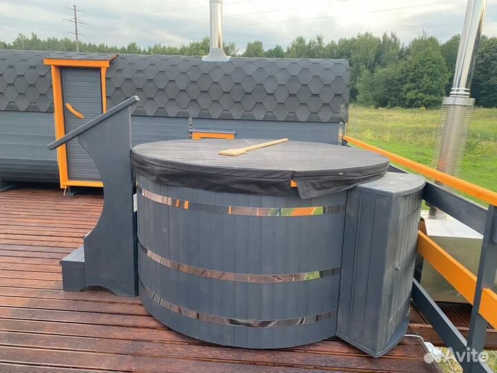 Купель BondarSpa графит с интегрированной печью ли