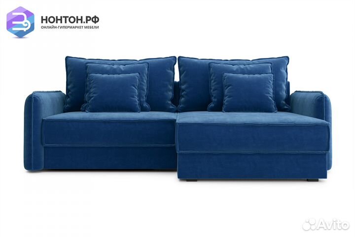Диван угловой тик-так Антей темно-синий