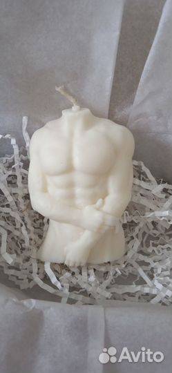 Интерьерная свеча, торс мужчины