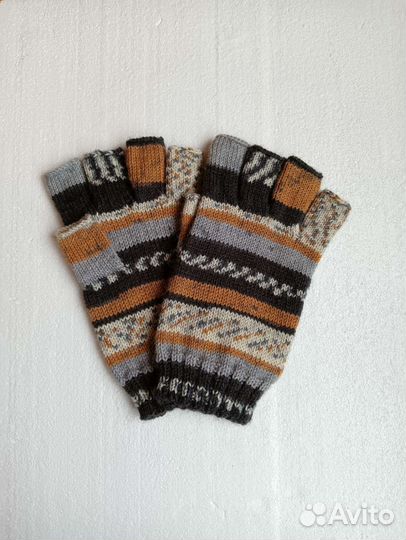 Митенки вязаные мужские