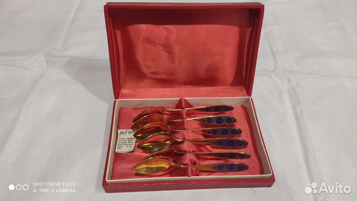 Серебряные ложки с эмалью