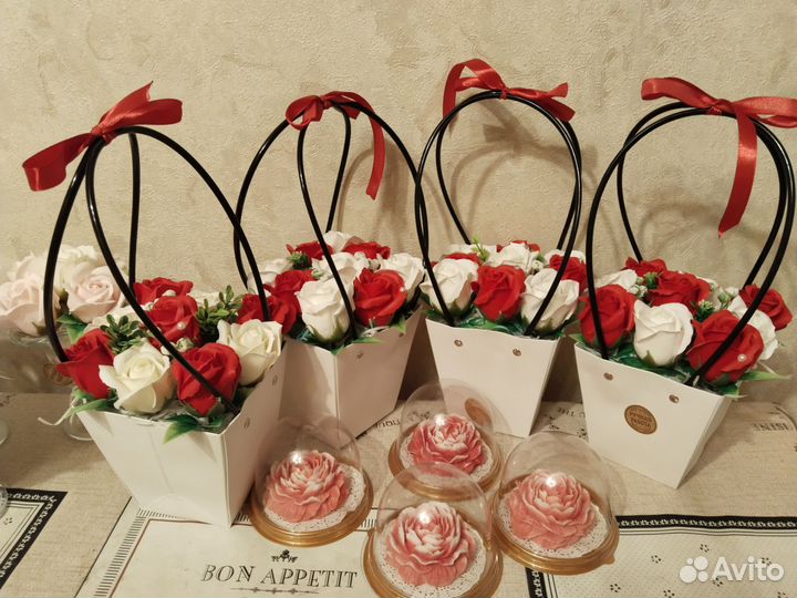 Букет из мыла\ Цветок розы из мыла\Мыльный букет