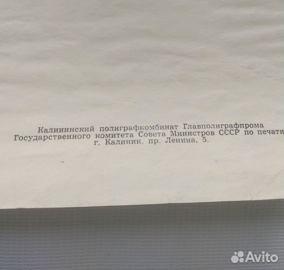 Плакат/ портрет И.С Тургенева 1964 год, СССР