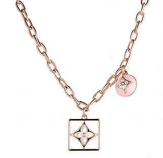 Колье Louis Vuitton B Blossom Monogram Flower Pink Opal & Mother-of-pearl Q94465